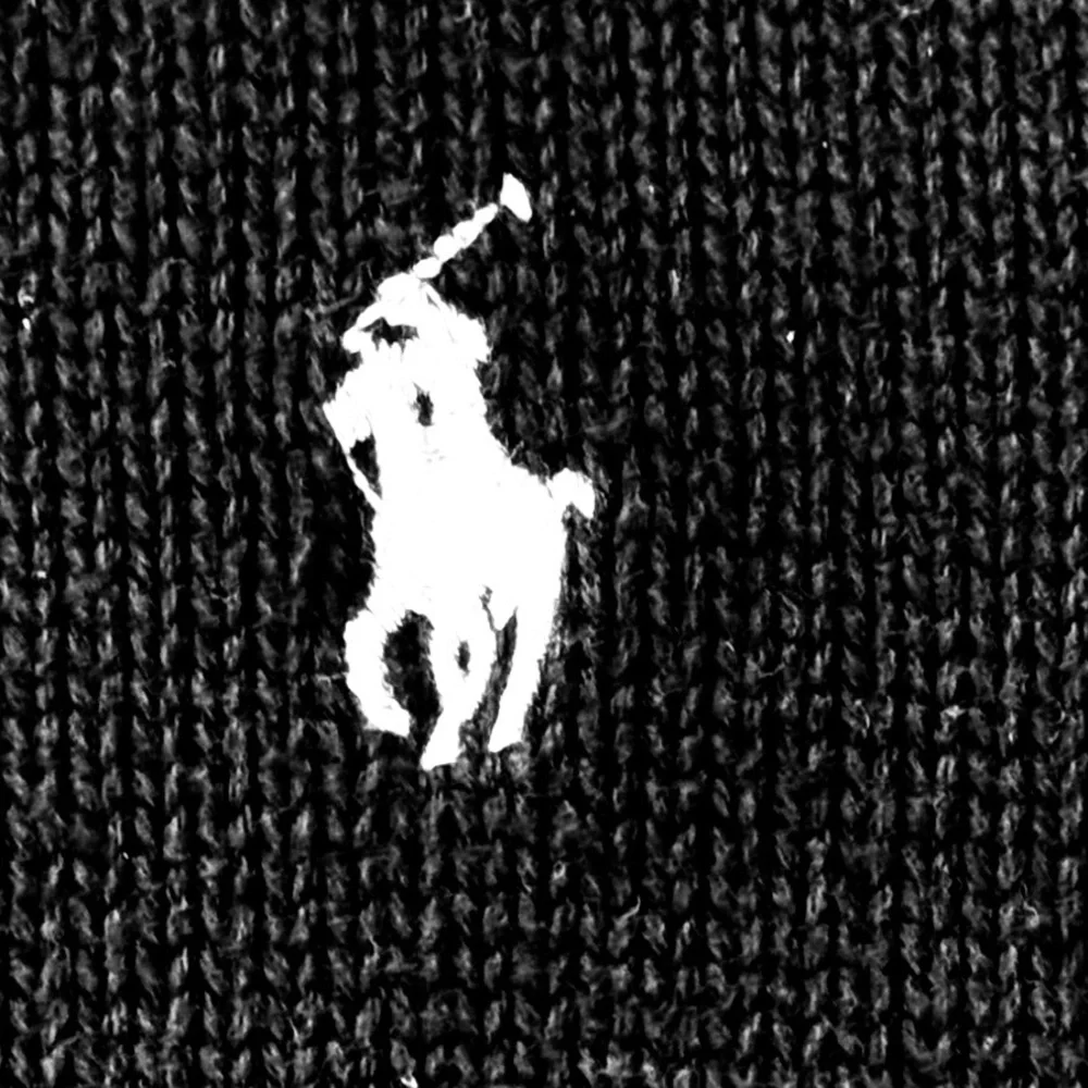 Polo Ralph Lauren Black Knit Zip Hoodie Pony Logo Sweatshirt - Picture 4 of 8